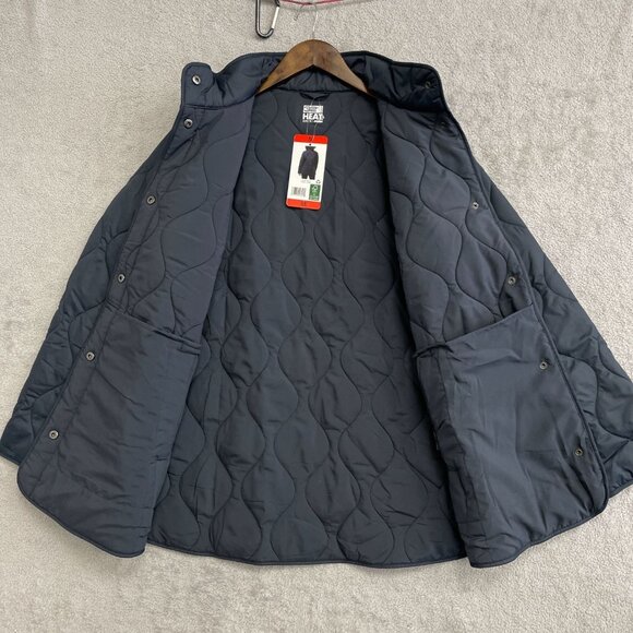 NEW 32 Degrees Heat Women's M Quilted Jacket Navy Polyester Button Lightweight - Picture 9 of 10